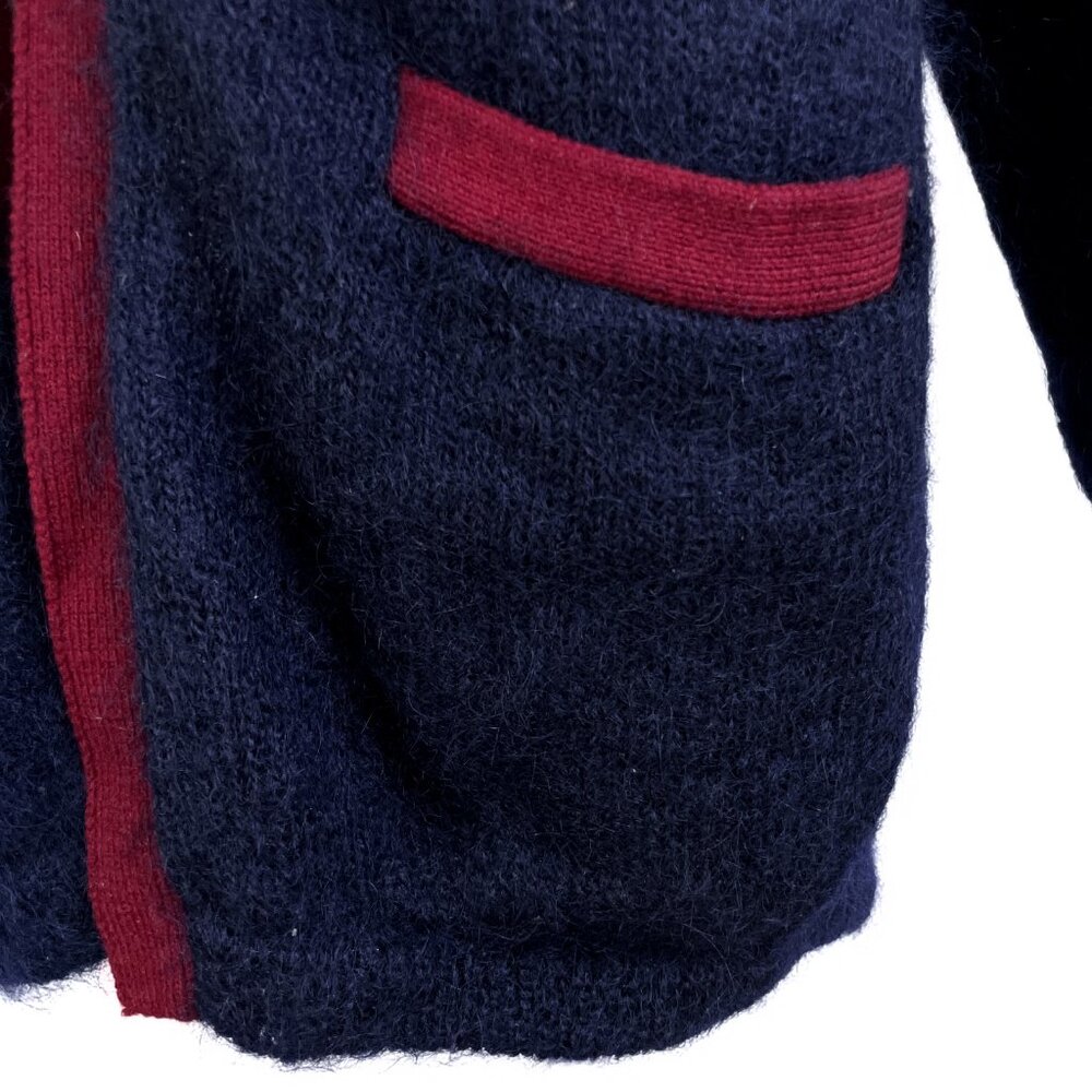 Vtg Christian Dior Cardigan Sweater Size Medium Knit Mohair Open Front 1970s - Picture 4 of 5